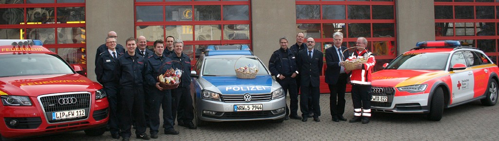 Die wachhabenden Schichten von Polizei, Rettungsdienst und Feuerwehr erhalten ein "Danke" vom BGM