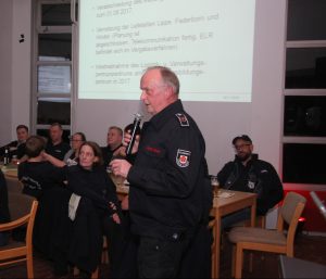 Spannende Information: Friedhelm Plöger erklärt den Besuchern im Gerätehaus der Löschgruppe Retzen die Arbeit von Bevölkerungs- und Kathastrophenschutz. - Foto: Daniel Hobein